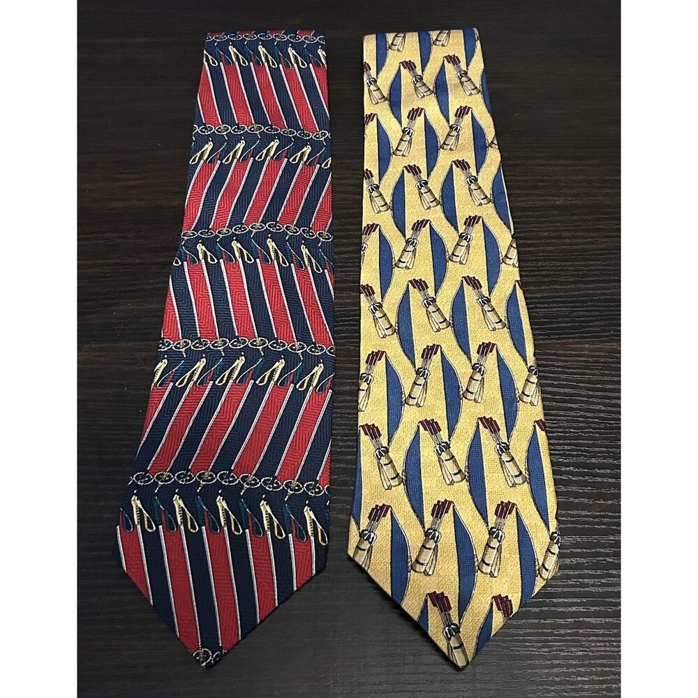 Vintage Men’s Field & Stream Silk Ties Lot 2 Fencing Archery Made USA Novelty